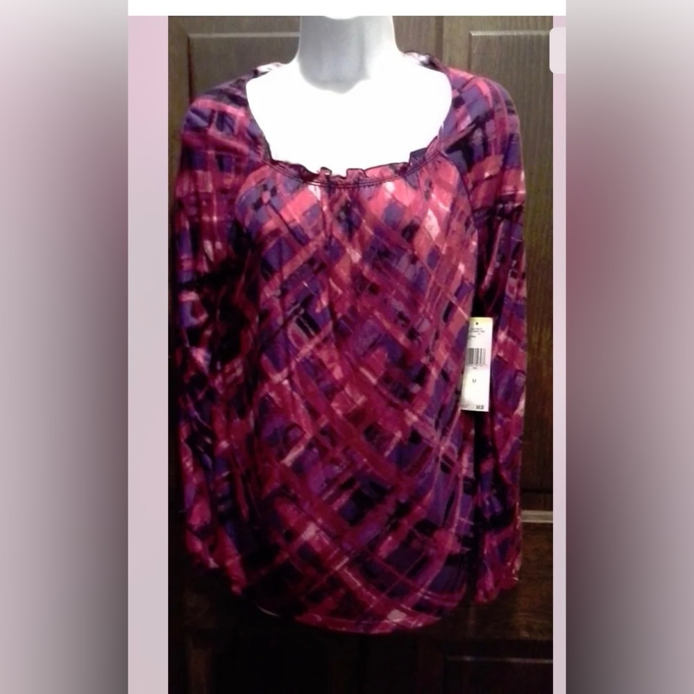 (NWT) Jones New York Size Med.Beautiful Bright PInk & PurpleTop Retails @$49.00